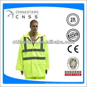 hi-vis reflective raincoat with pockets